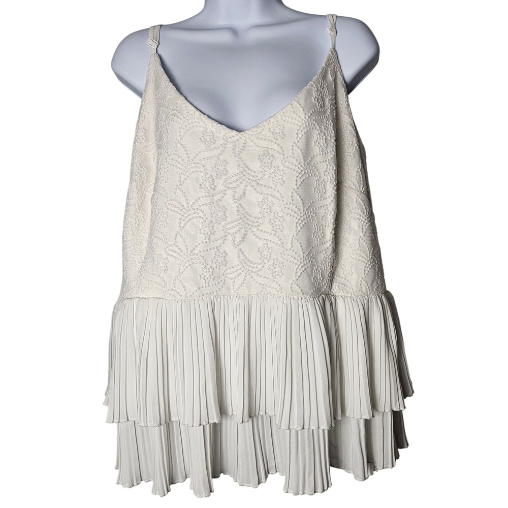 City Chic Jacquard Floral Tiered Pleated Camisole‎ 16/18 NWT Coquette Bridal
